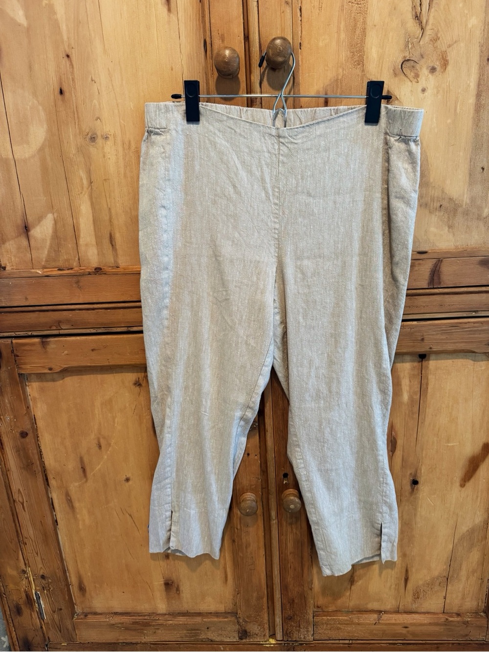 J. Jill Tan Linen Blend Ankle Pants (Size M)